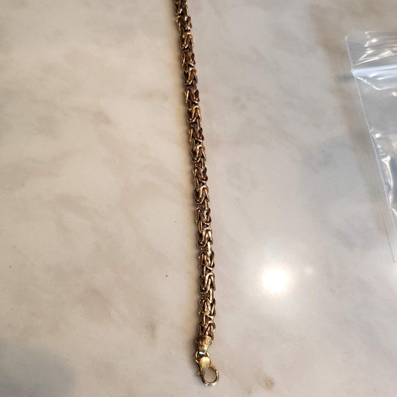 14k Solid Gold Italian Byzantine Bracelet - Picture 5 of 6
